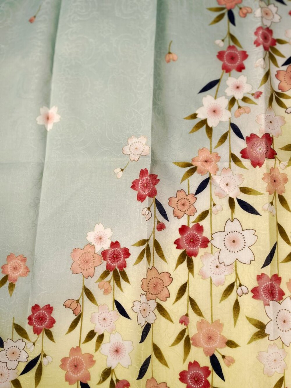 NWT Yukiko Hanai Cherry Blossom Cotton Scarf 19" x 19.5" - Picture 6 of 13
